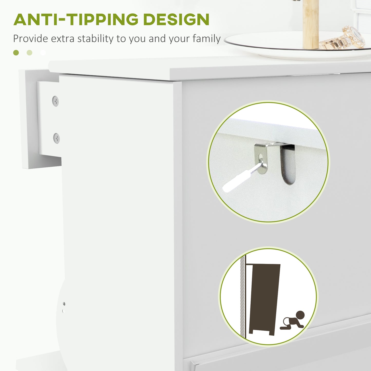 HOMCOM Slim Shoe Storage with 2 Flip Drawers and Adjustable Shelves Shoe Cabinet Organizer for 8 Pair, White