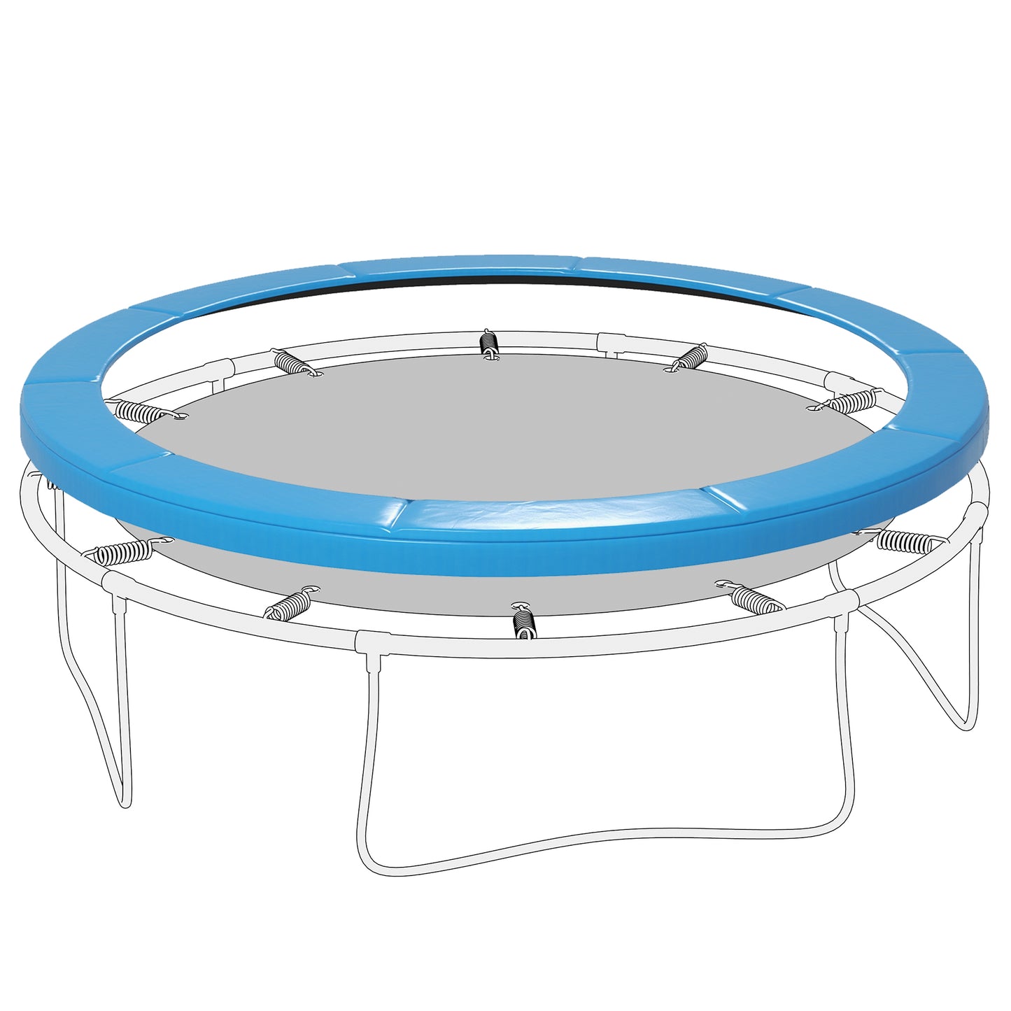 Soozier 14ft Trampoline Replacement Pad Trampolining Replacement Jump Bounce Exercise GYM Pad Only Light Orange