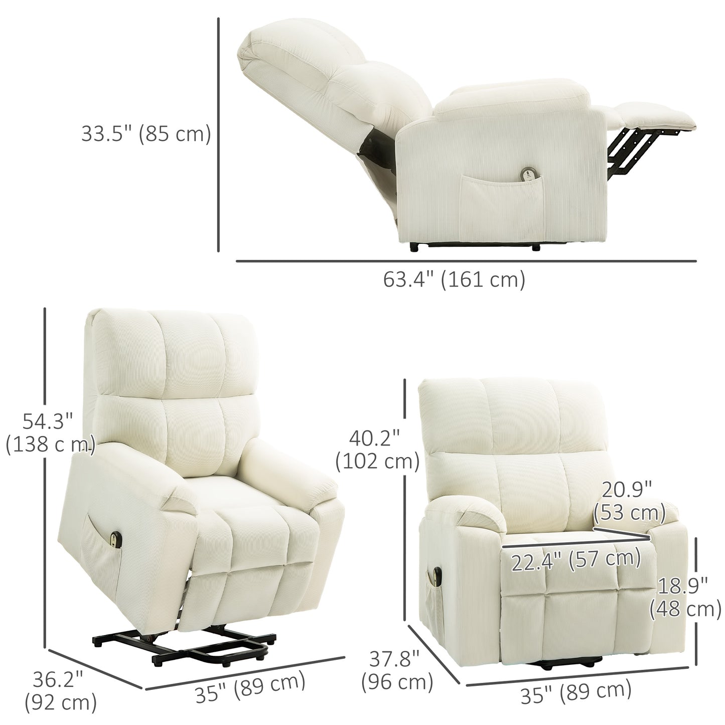 HOMCOM Lift Chair for Seniors, Microfibre Upholstered Electric Recliner Chair with Remote, Quick Assembly, Grey