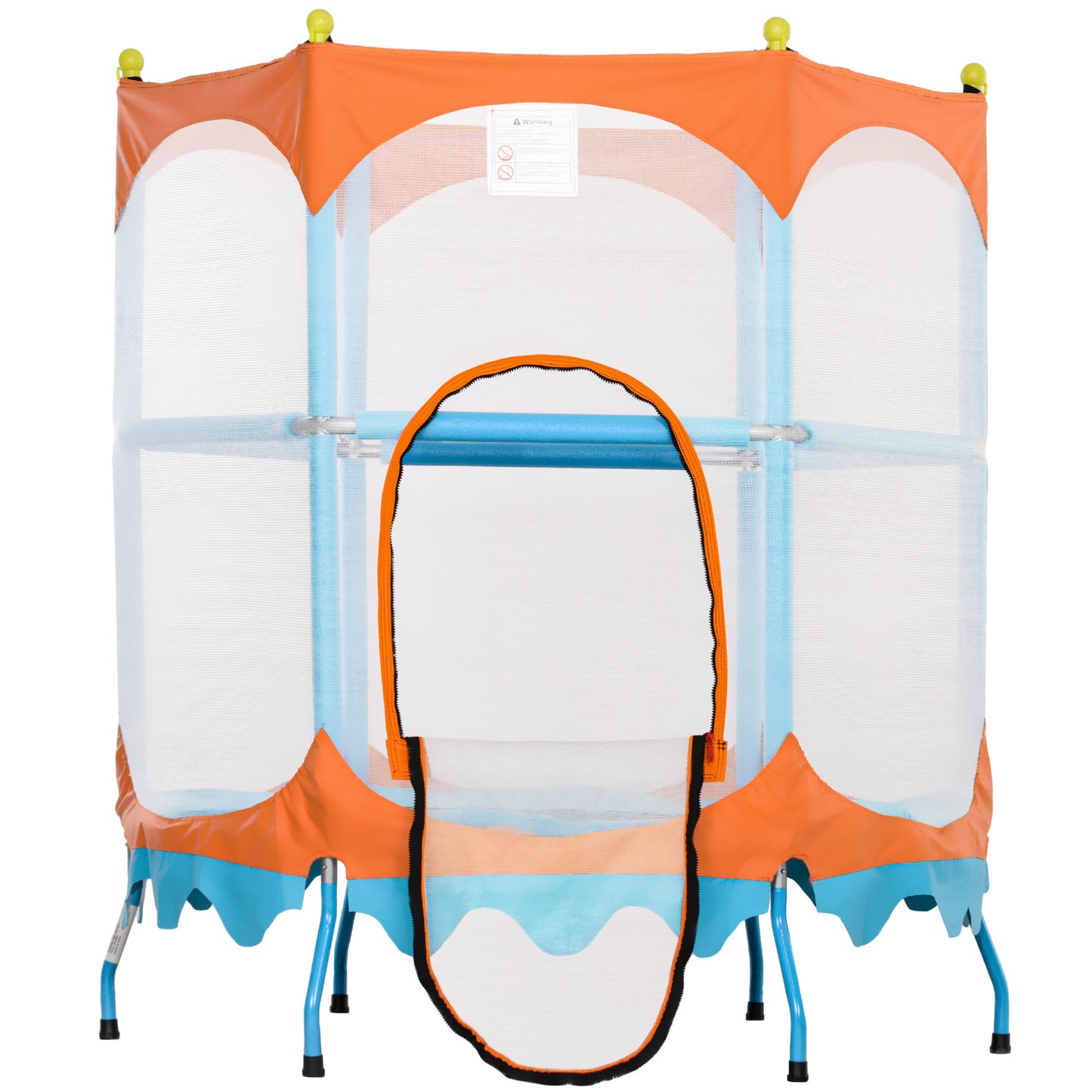 Qaba Trampoline for Kids, 4.6FT Mini Toddler Trampoline Indoor Outdoor with Handlebar, Safety Enclosure Net, Blue