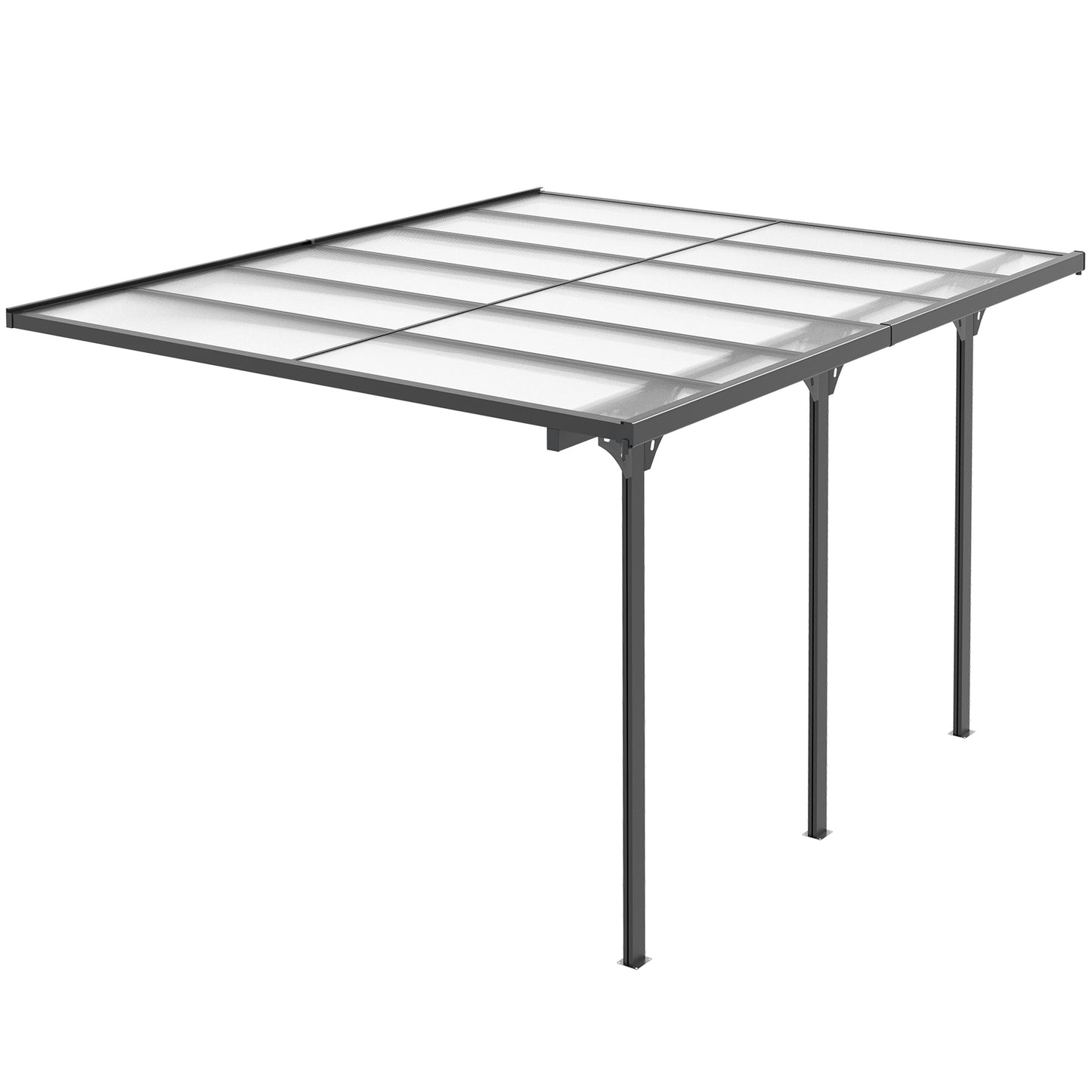 Outsunny 10' x 10' Outdoor Hardtop Pergola Gazebo with Adjustable Height, Aluminum Pergola with Polycarbonate Roof, UV Protection, Grey