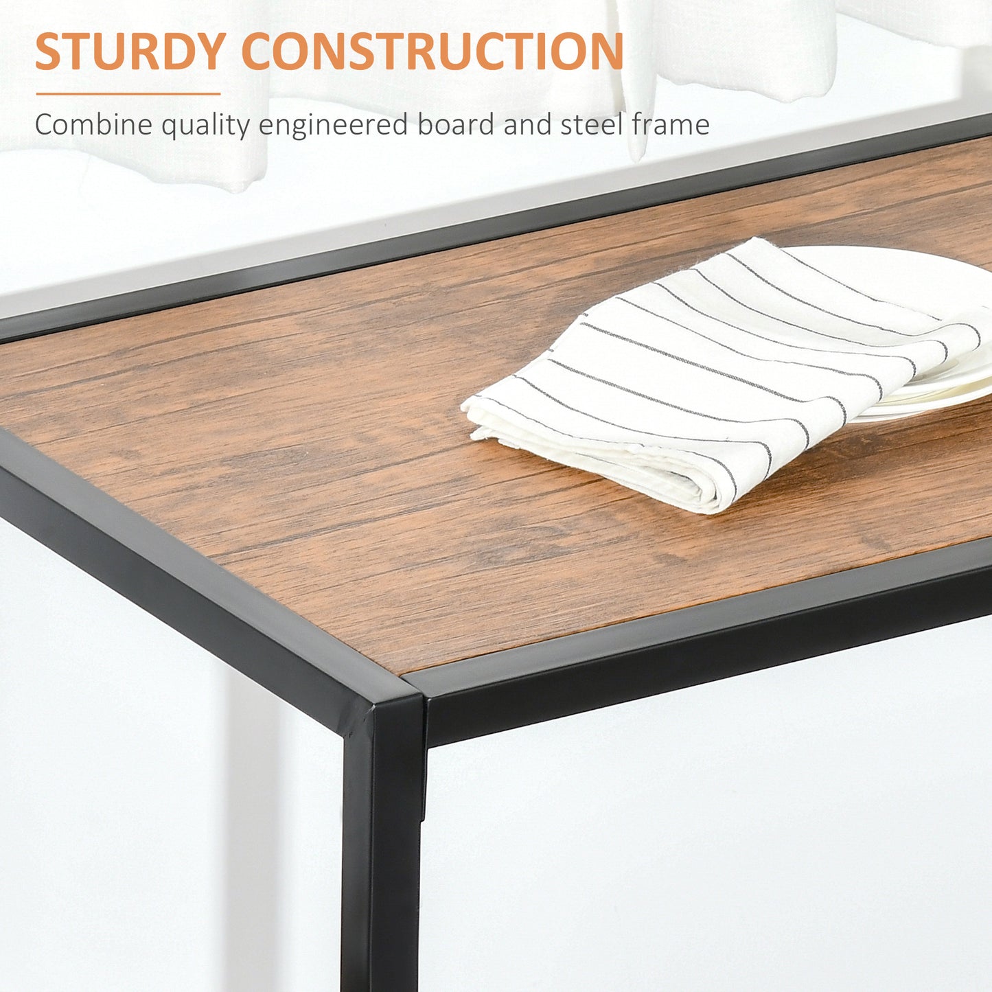 HOMCOM Dining Table Set, Industrial Dining Set for 2, Kitchen Table and Chairs for Small Space, Dining Room Table with Chairs