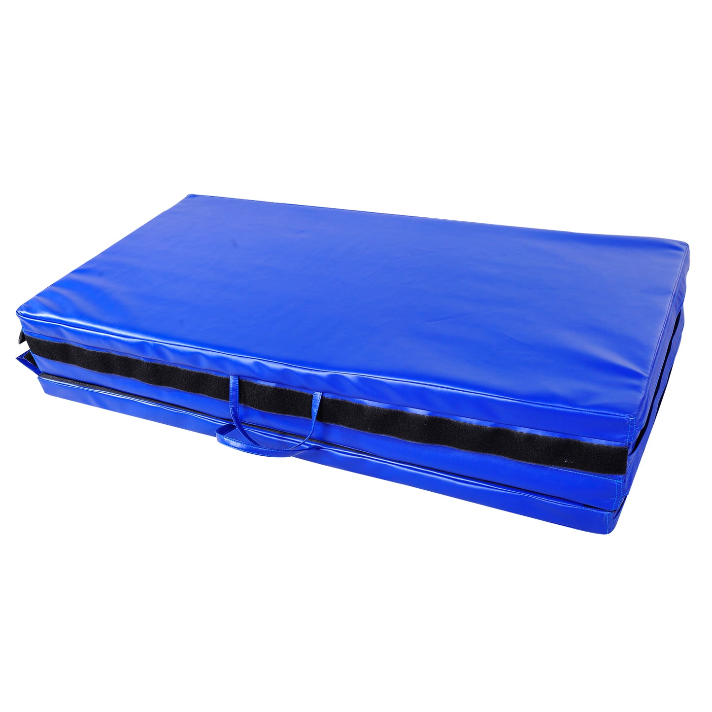 Soozier 4'x8'x2" Folding Gymnastics Tumbling Mat, Exercise Mat with Carrying Handles for Yoga, MMA, Martial Arts, Stretching, Core Workouts, Dark Blue