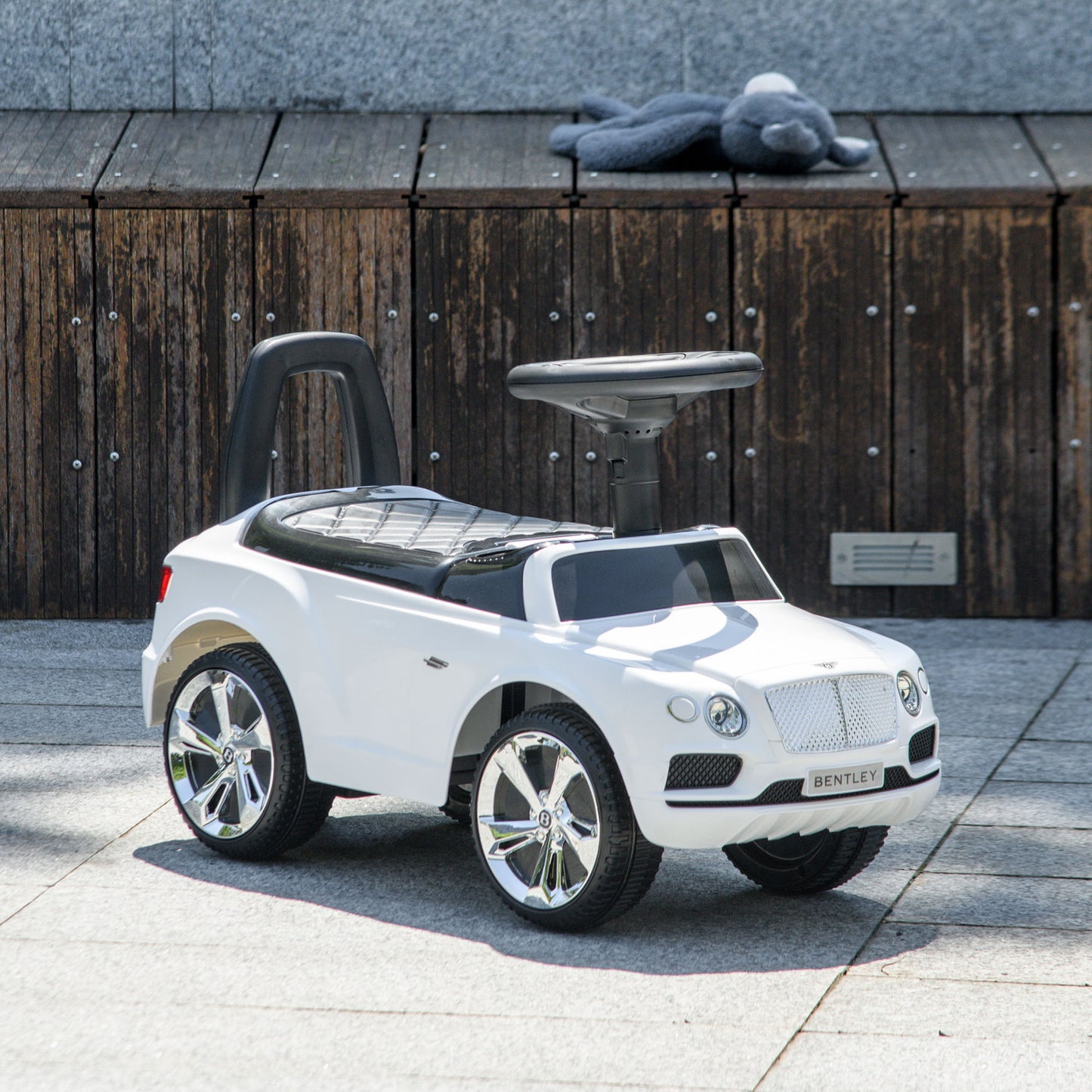 Qaba Bentley Bentayga Licensed Baby Car Foot To Floor with Horn Music, Under-Seat Storage, for 18-36 Months, White