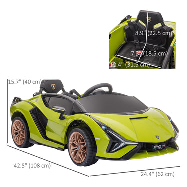 Aosom Compatible 12V Battery-powered Kids Electric Ride On Car Toy with Parental Remote Control Music Lights MP3 Green
