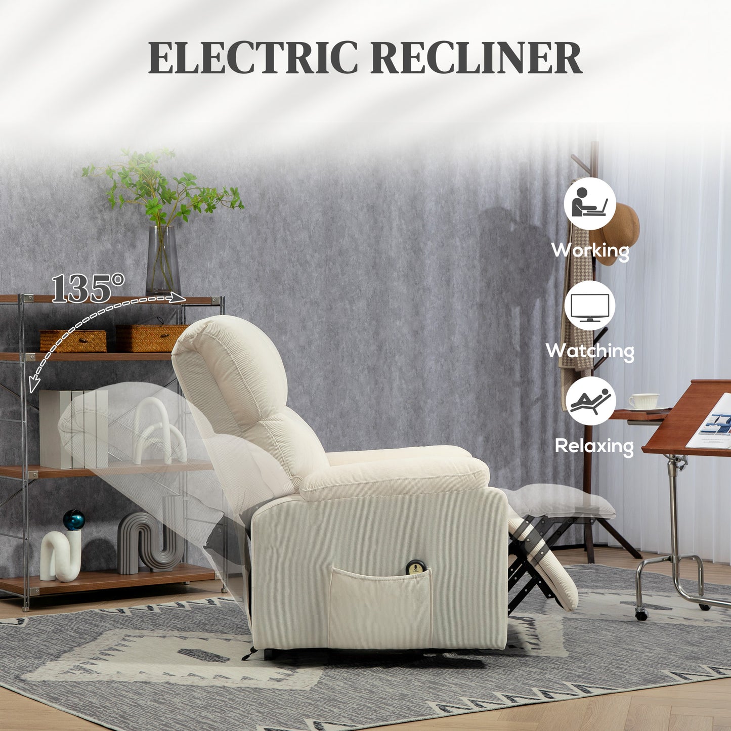 HOMCOM Lift Chair for Seniors, Microfibre Upholstered Electric Recliner Chair with Remote, Quick Assembly, Grey