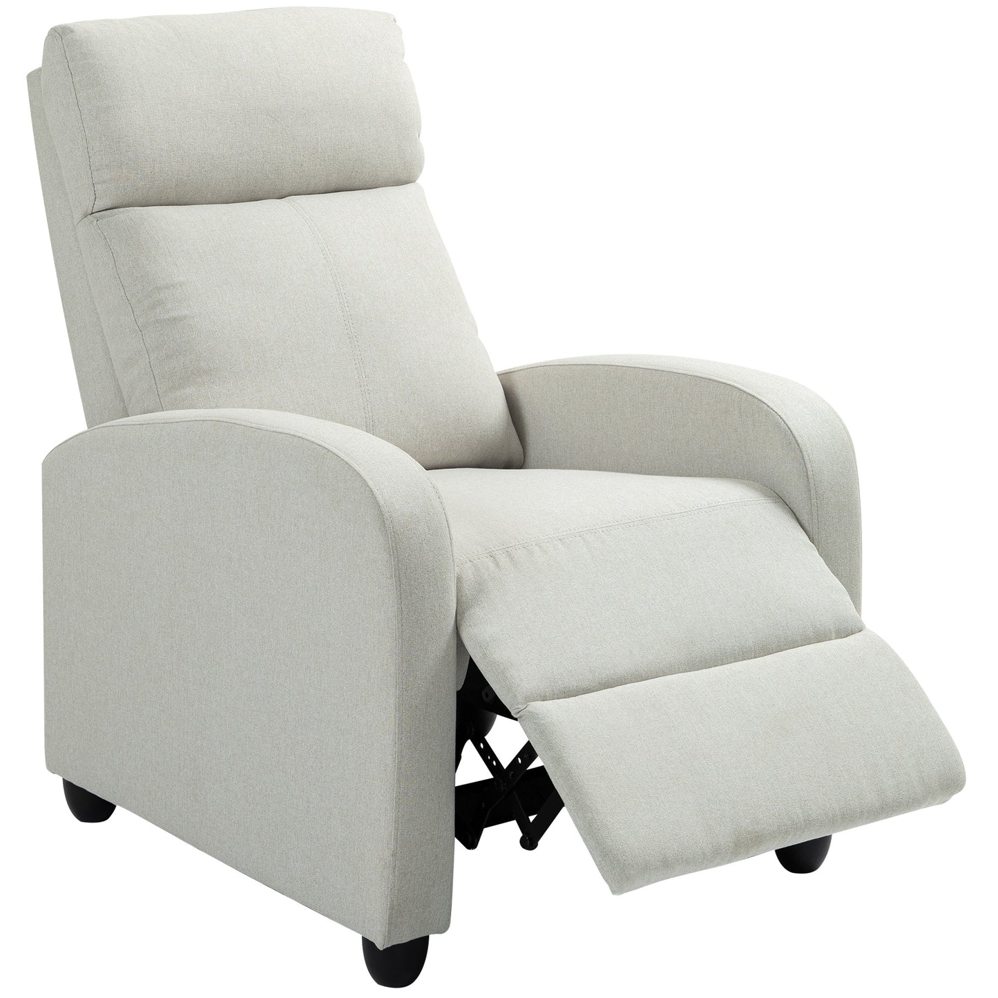 HOMCOM Fabric Recliner Chair Manual Home Theater Seating Single Reclining Sofa Chair with Padded Seat for Living Room, Dark Grey