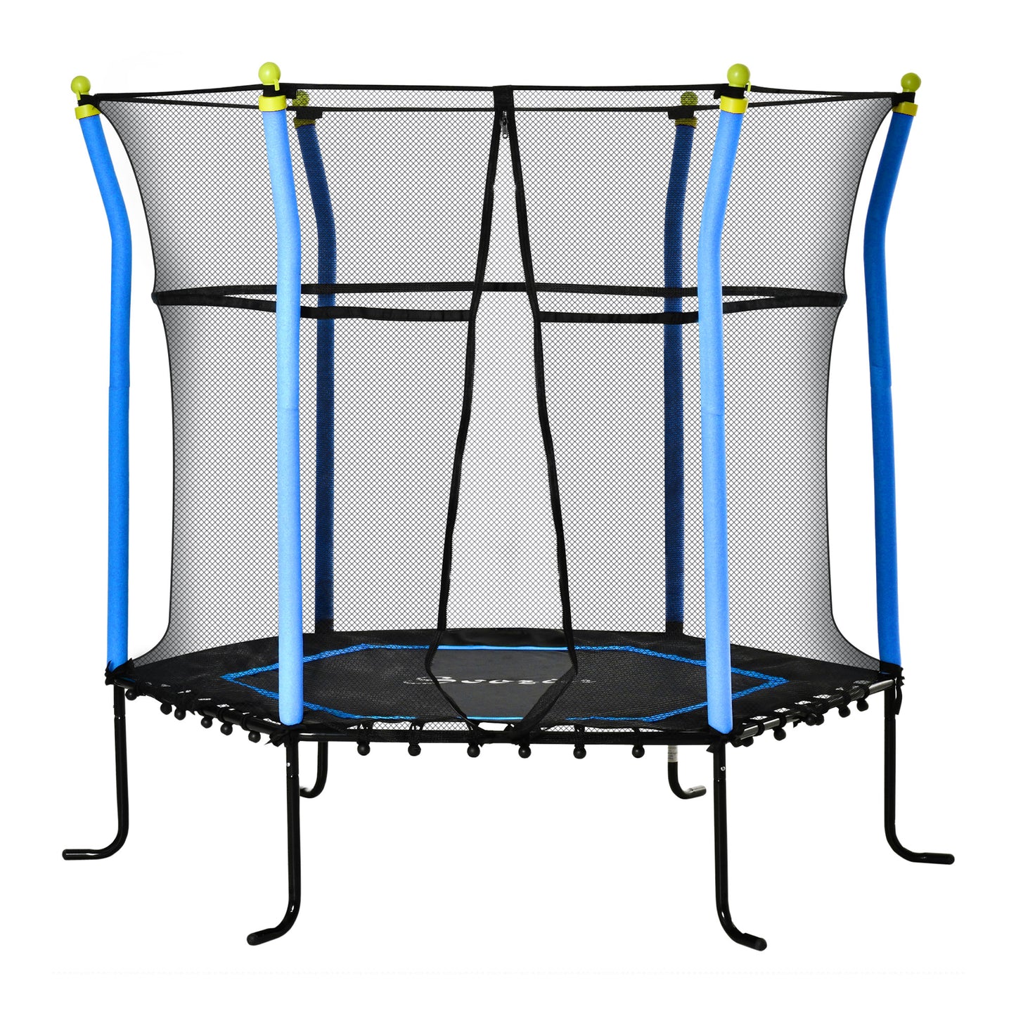 Soozier 64" Kids Trampoline Mini Indoor/Outdoor Bouncer Jumper with Enclosure Net Elastic Thick Padded Pole Gift for Child Toddler Age 3-10 Years Old Blue