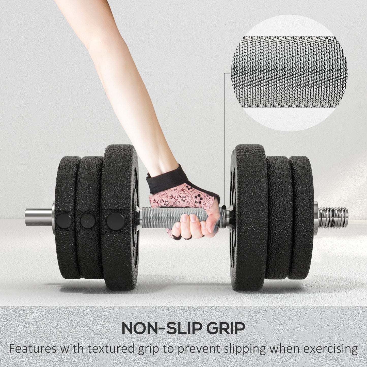 Soozier 66 lbs Adjustable Dumbbells Weight Set Dumbbell Hand Weight Barbell for Body Fitness Lifting Training for Home Office Gym, Black