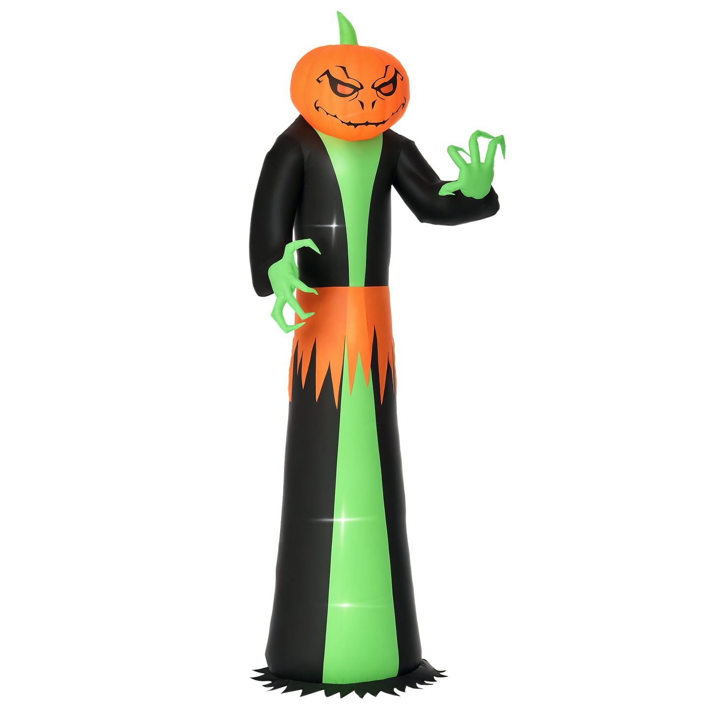 HOMCOM 7ft Inflatable Halloween Decoration Pumpkin Reaper, Blow-Up Outdoor LED Yard Display with Lights for Garden, Party, Holiday