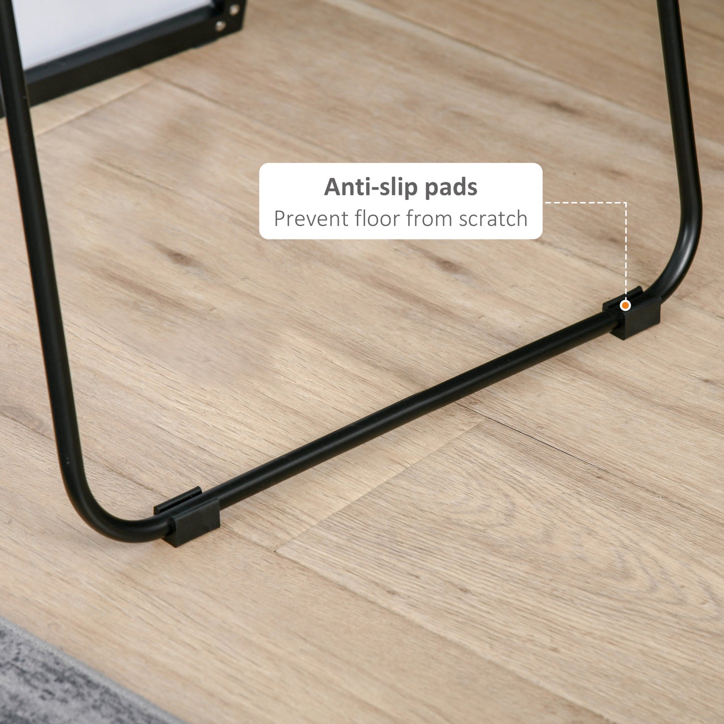 HOMCOM 64"x20" Full Length Mirror, Floor Standing, Wall-Mounted or Leaning Against Wall Tall Mirror w/Support Frame, Rectangular Full Body Mirror for Bedroom, Living Room, Black