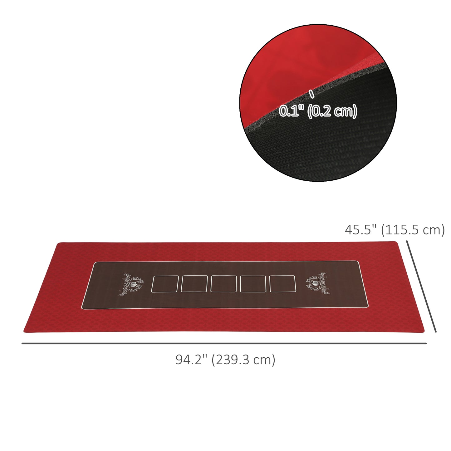 Soozier Poker Table Top Poker Mat for 6 Player, Green