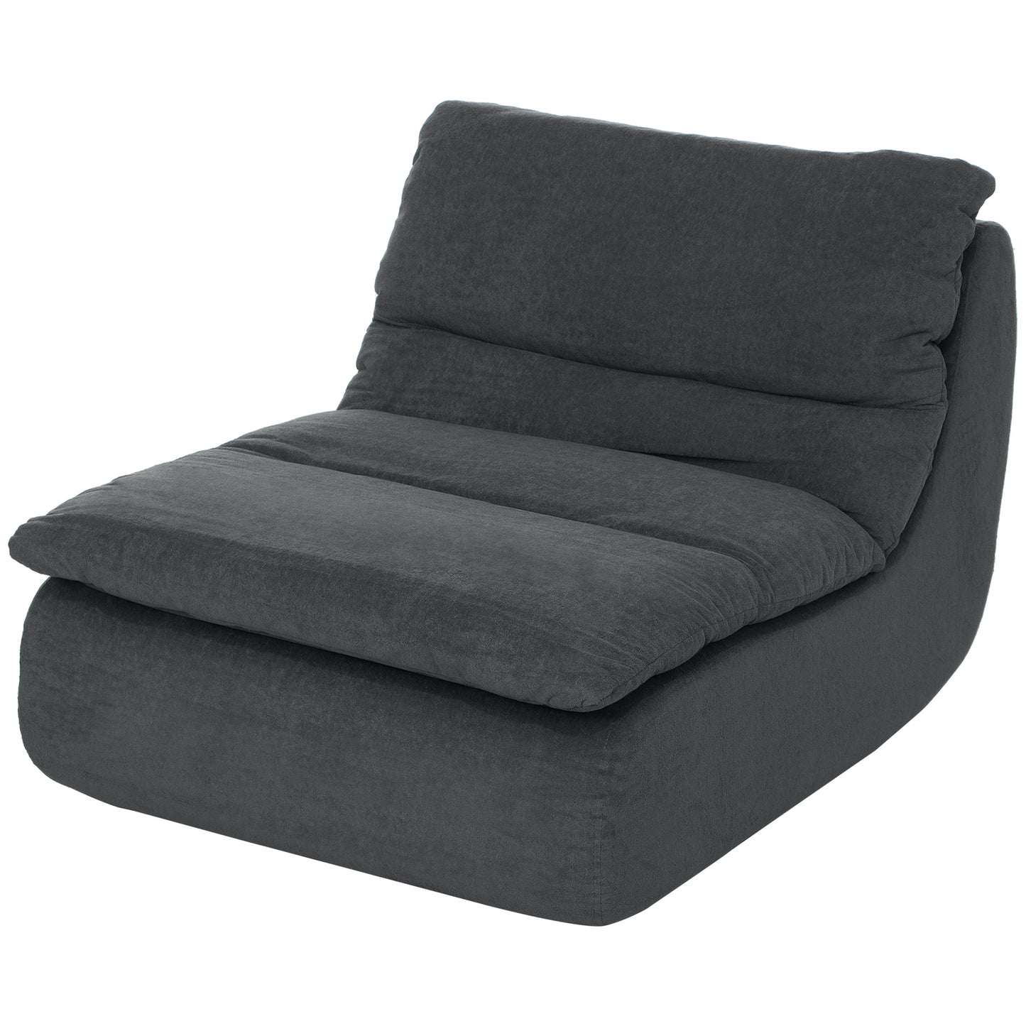 HOMCOM Floor Sofa with Single Piece Ultra High-Density Foam, Armless Floor Chair for Living Room, Bedroom, Home Office, Green