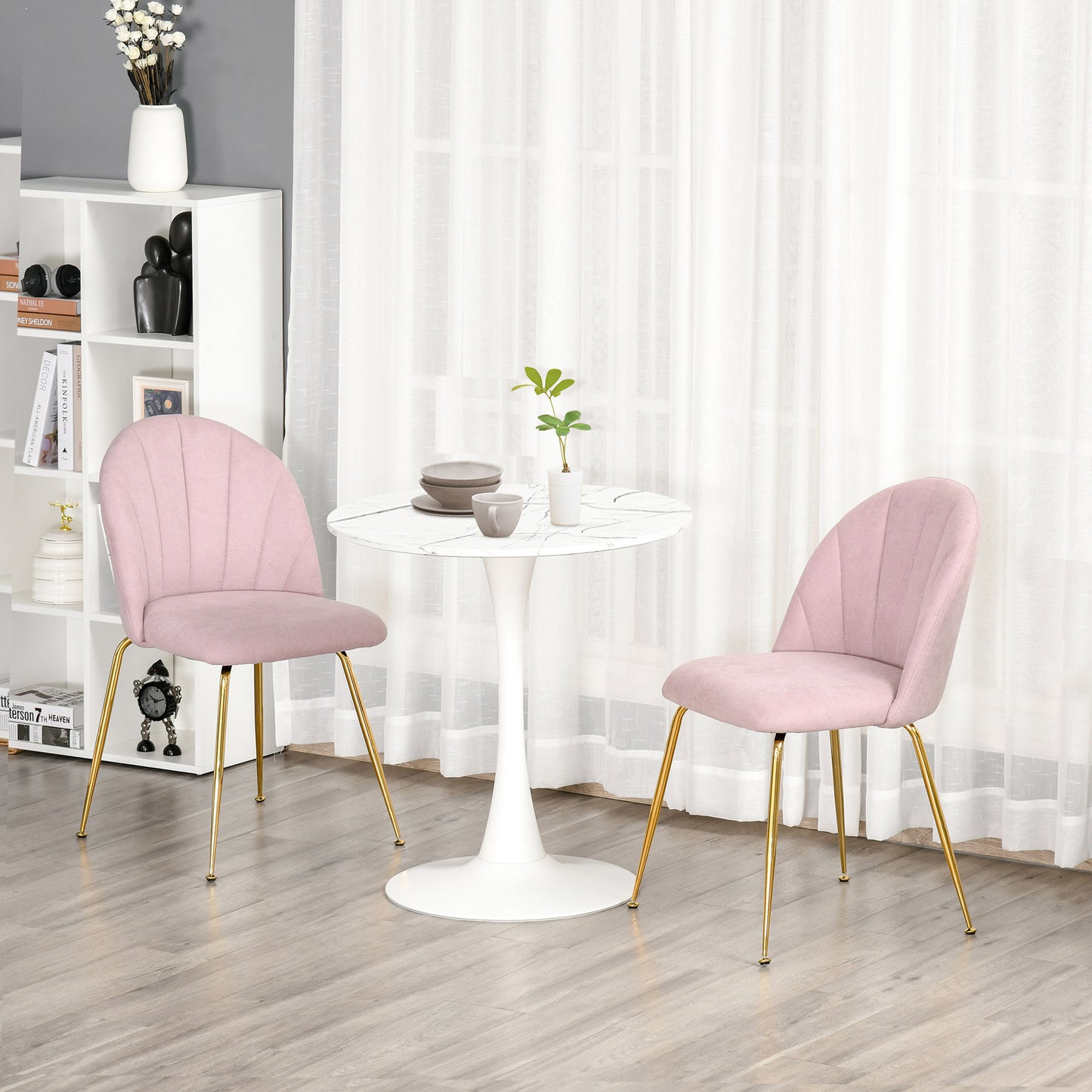 HOMCOM living room modern mid century accent fabric restaurant Lounge elegant side seat comfortable indoor furniture padded kitchen