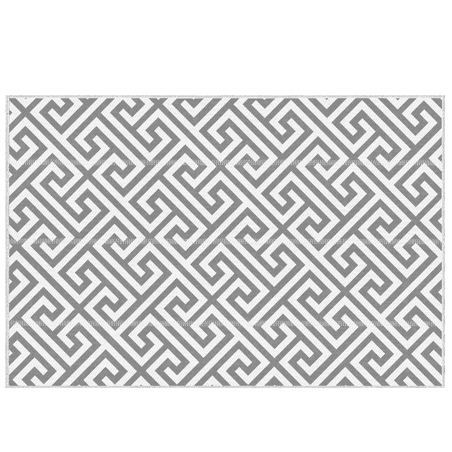 Outsunny Reversible Outdoor RV Rug, Patio Floor Mat, 5' x 8' Plastic Straw Rug for Backyard, Deck, Beach, Camping, Black & White