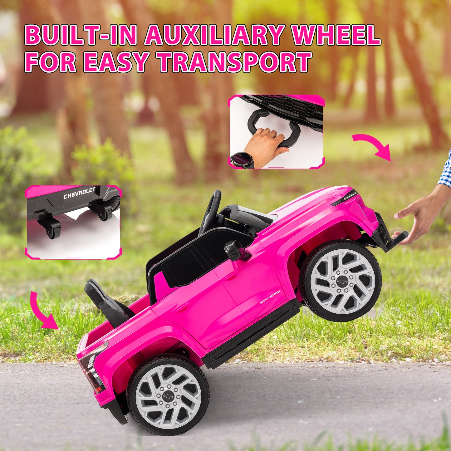 Qaba 12V CHEVROLET SILVERADO EV RST Licensed Kids Car w/ Remote, Spring Suspension, Soft Start, Training Wheels, Black