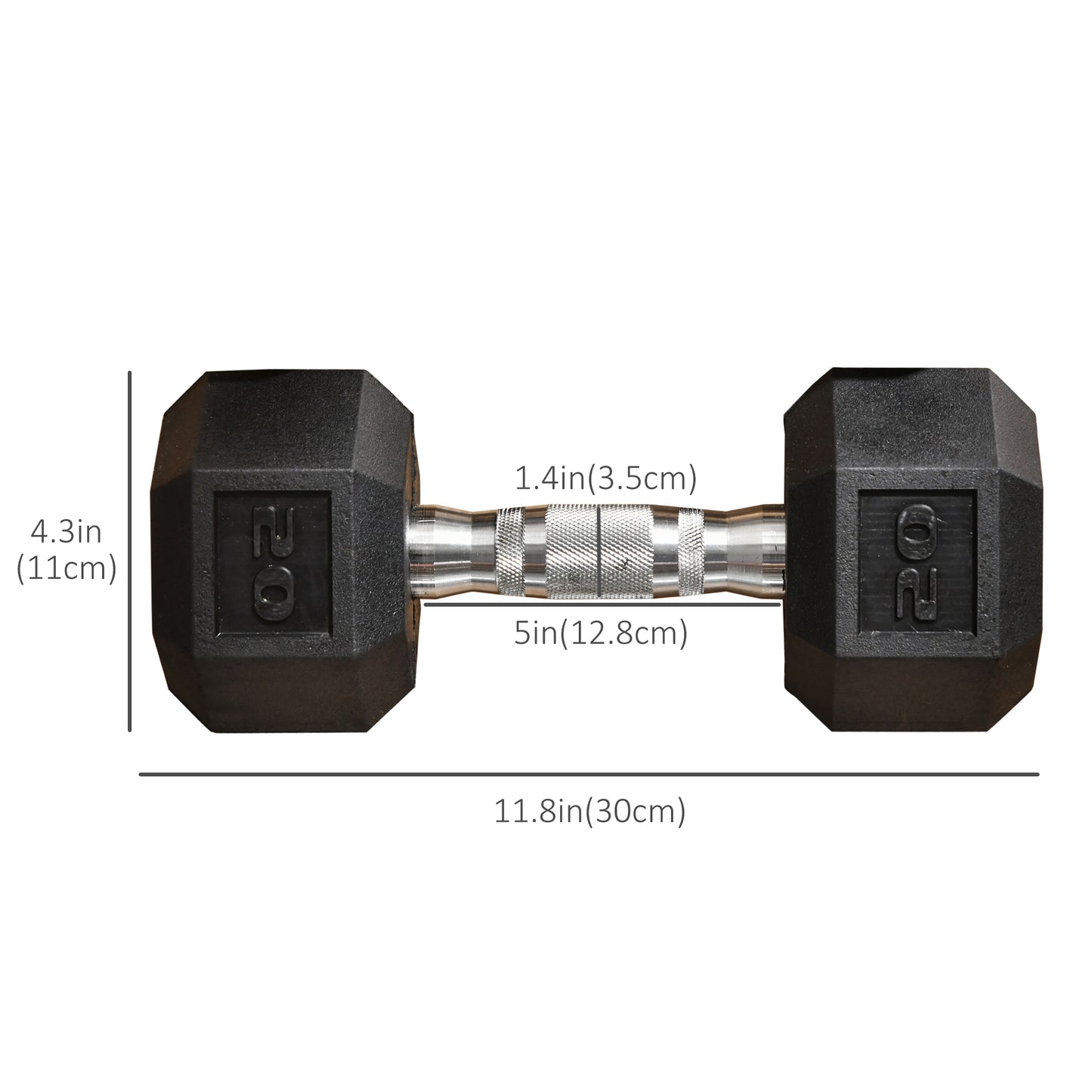 Soozier Rubber Dumbbells Weight Set, Total 30lbs(15lbs Each) Dumbbell Hand Weight for Body Fitness Training for Home Office Gym, Black