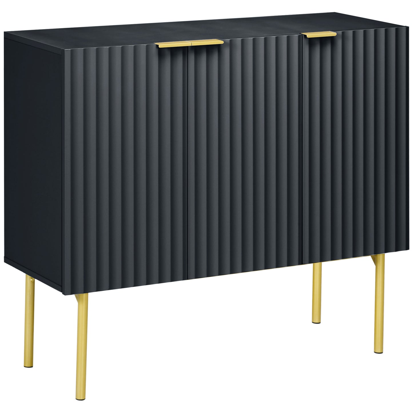 HOMCOM Modern Storage Cabinet Sideboard Buffet Cabinet with Gold Legs for Living Room Dining Room Hallway Grey