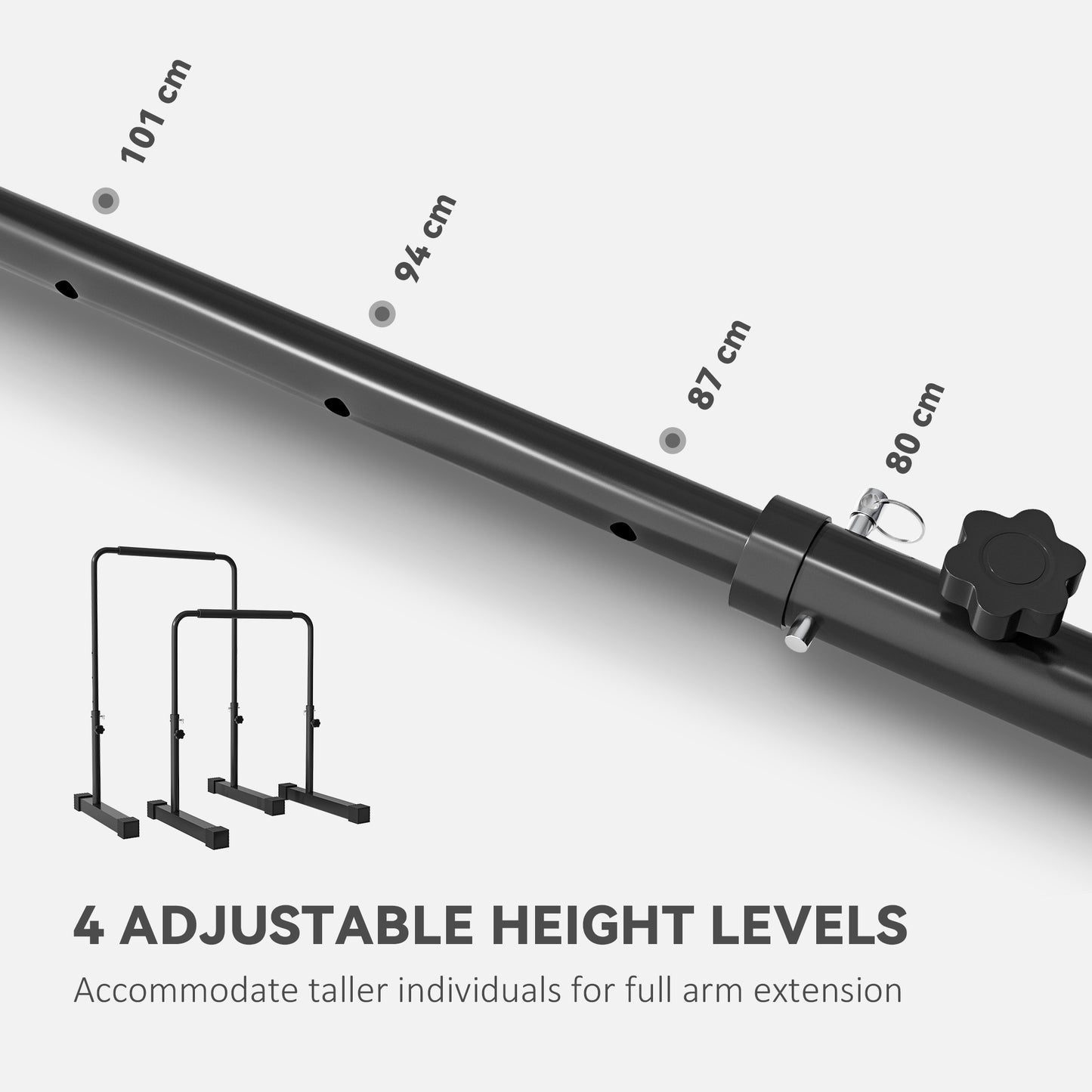 Soozier Push Up Bars, Adjustable Dip Station Parallel Bars with 4 Height Levels for Home Gym Fitness Workout