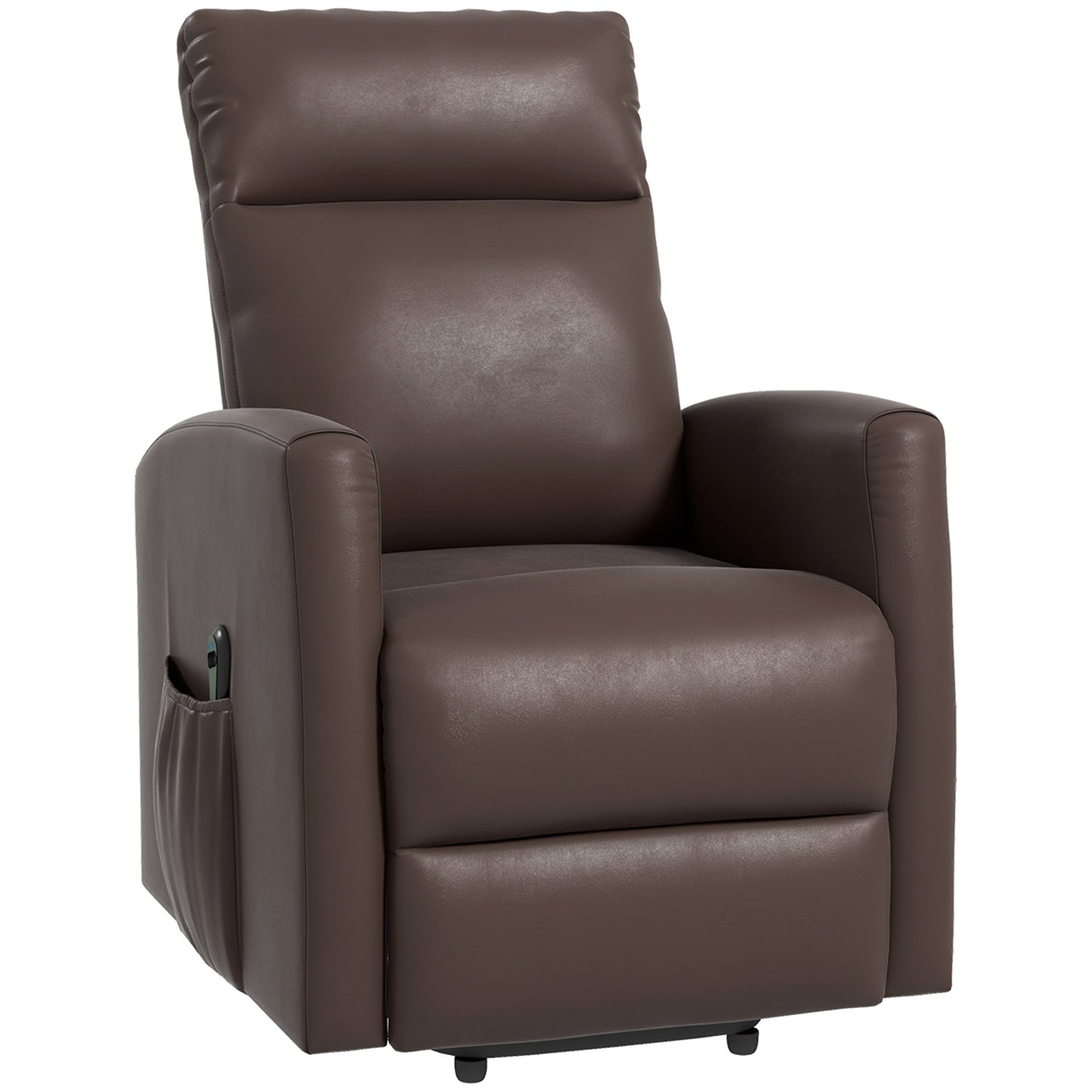 HOMCOM Power Lift Recliner Chair with Remote Control Side Pocket for Living Room Home Office Study Black