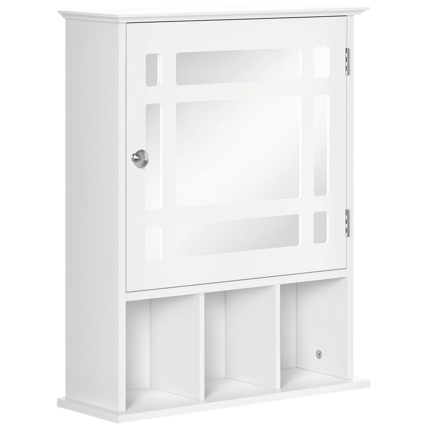 kleankin Bathroom Cabinet Wall Mount with Mirror Door 3 Shelf Organizer for Bathroom, Kitchen, Bedroom, Grey