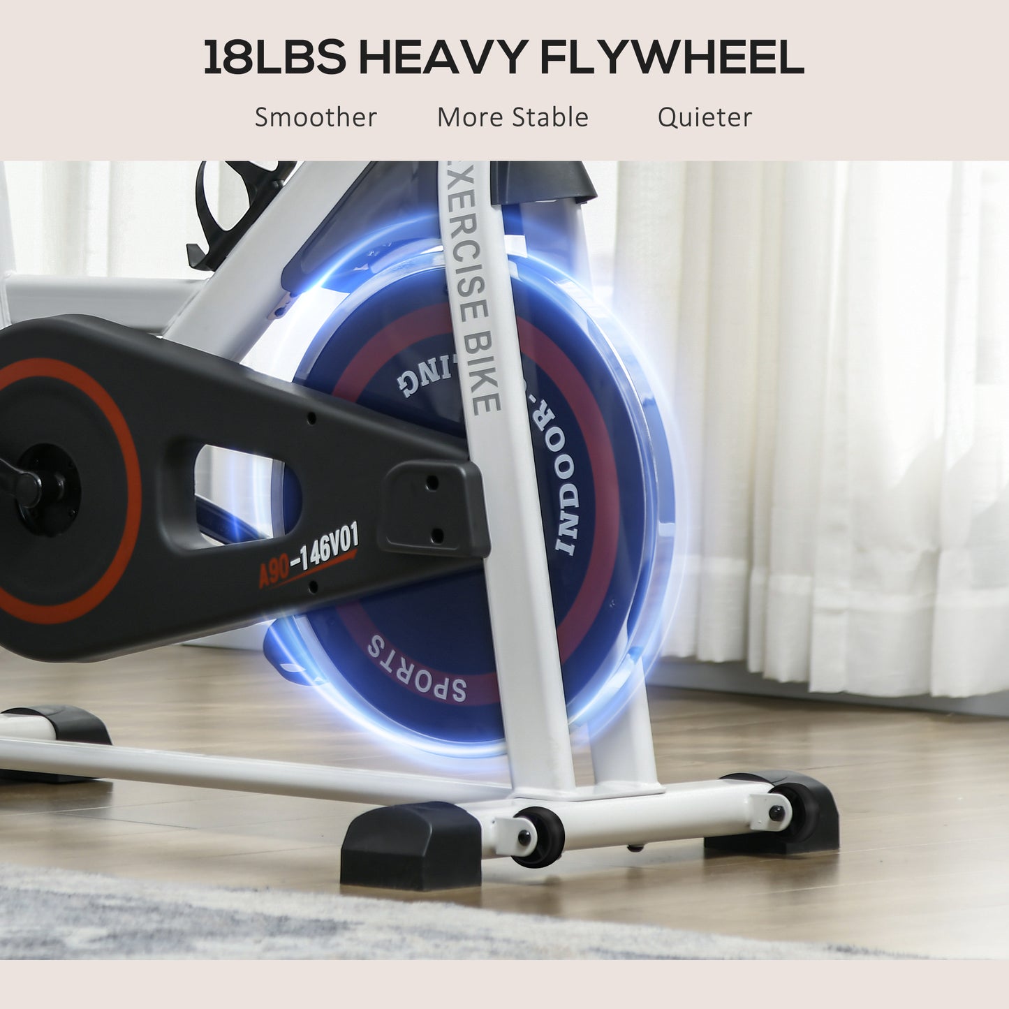 Soozier Adjustable Upright Stationary Exercise Bike w/ LCD Display, Indoor Cycling Bike for Home w/ Adjustable Resistance, White
