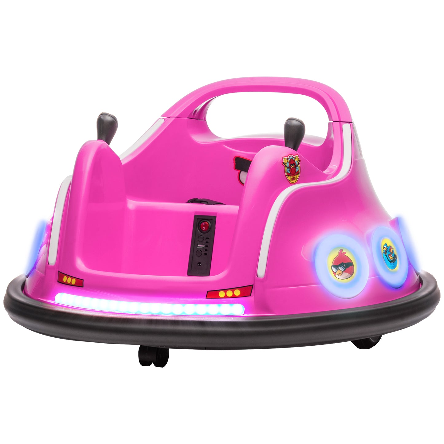 Qaba Angry Bird Licensed Electric Ride on Car, 12V Bumper Car for Kids w/ Dual Joysticks, 360 Degree Spin, Blue