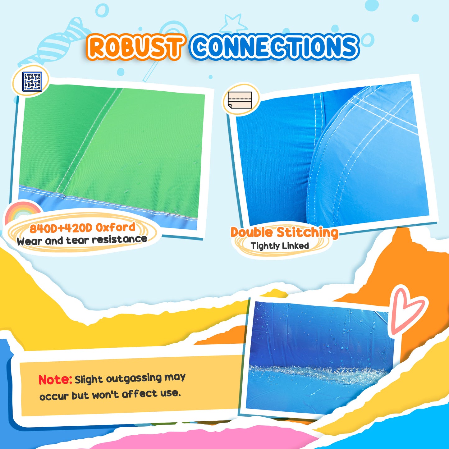Qaba Bouncy Castle for Kids with 550W Blower, Water Slide, 2 Splash Pools, Basketball Hoop, Dart Board,12.6' x 9.5' x 5.9'