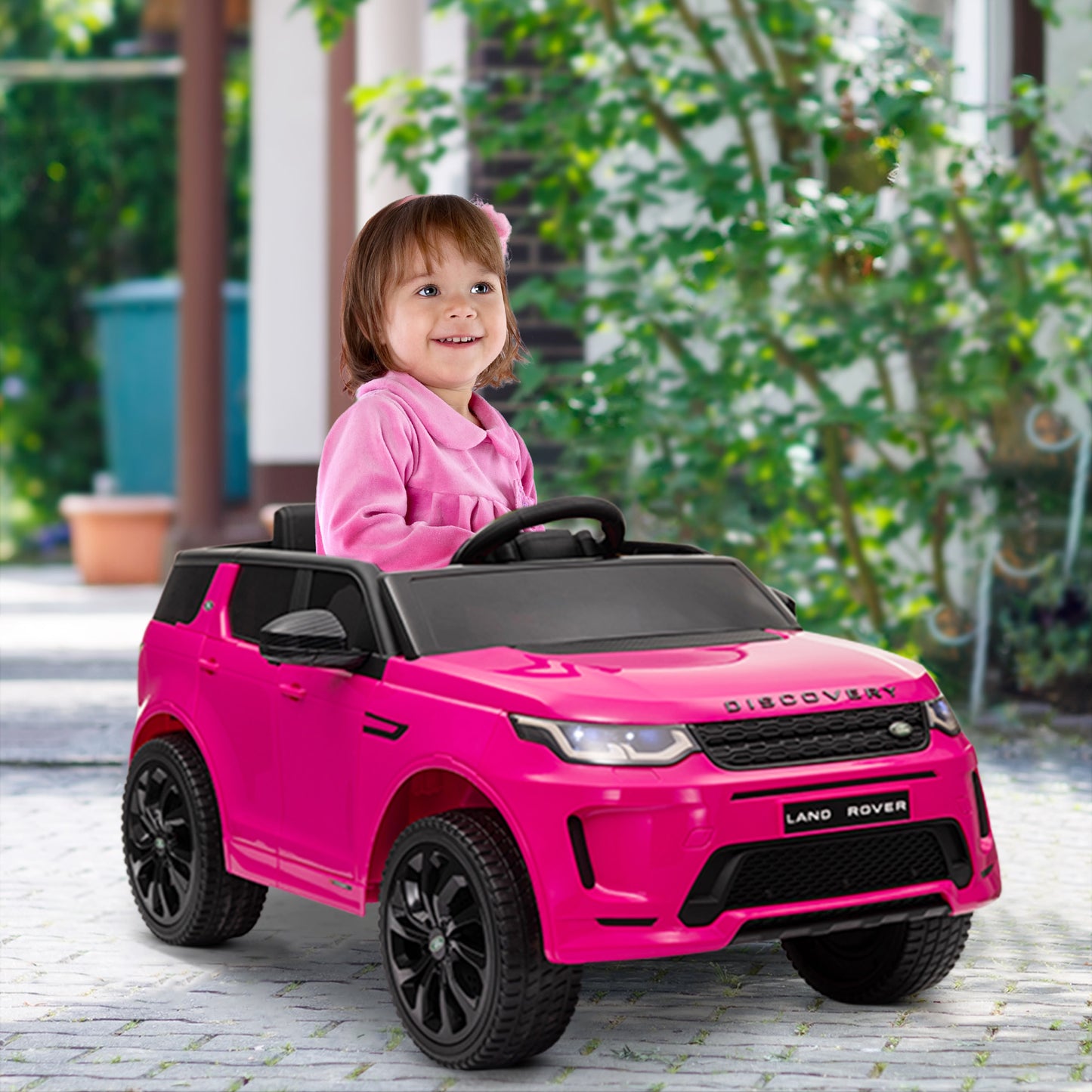 Qaba Land Rover Discovery Sport Licensed 12V Ride on Car w/ Remote, Soft Start, LED Lights, Music Horn, White