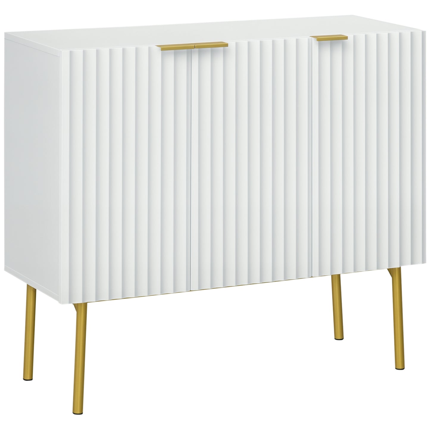 HOMCOM Modern Storage Cabinet Sideboard Buffet Cabinet with Gold Legs for Living Room Dining Room Hallway Grey