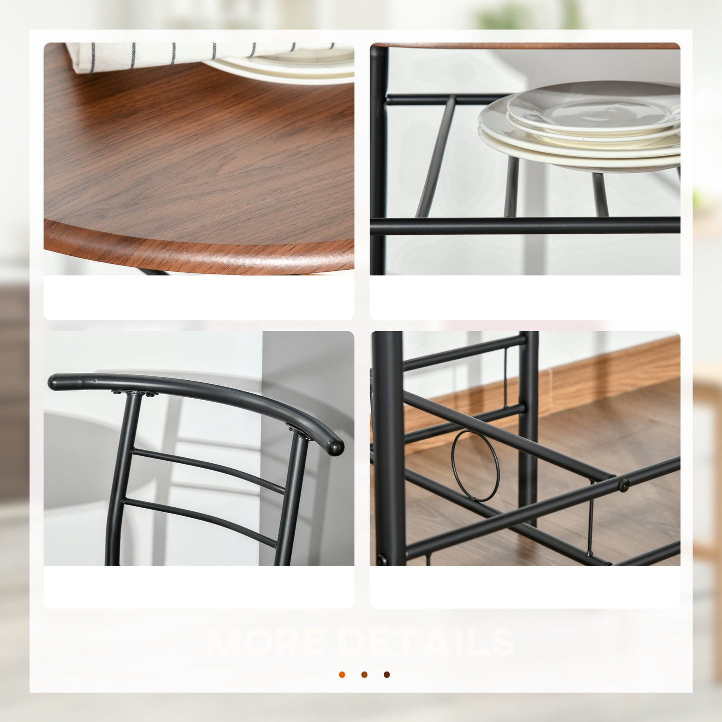 HOMCOM Dining Table Set of 3, Oval Kitchen Table and Chairs with Storage Shelf for Small Space, Dining Room, Natural