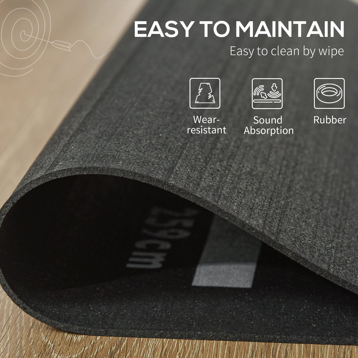Soozier 9.8 x 2 ft Professional Rubber Dart Mat with 4 Throwing Distances for Pub Club Home, Black