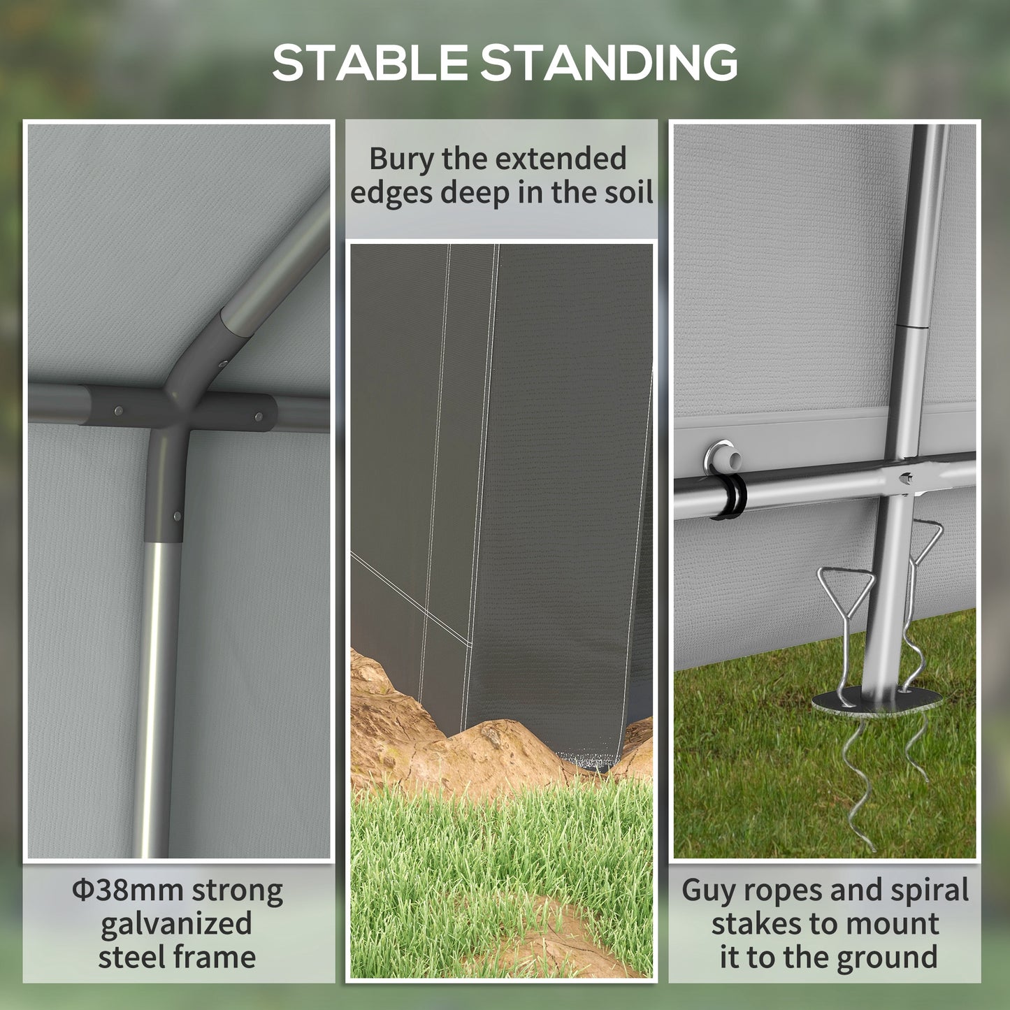Outsunny 8' x 6' Carport with Sidewalls and Roll-up Door, Outdoor Storage Shelter for Motorcycle and Car, Grey