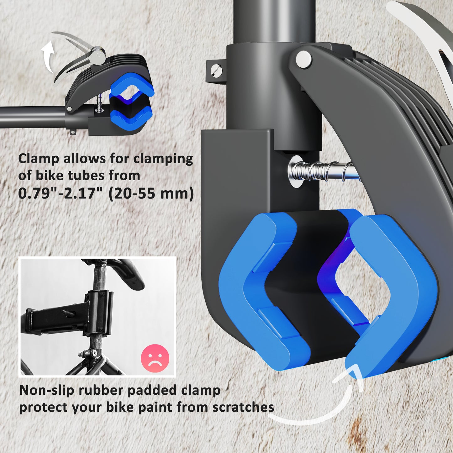HOMCOM Bicycle Repair Stand Max 88 lbs, Bike Fixing Stand, Height Adjustable, Foldable and 360° Rotatable for Road Bike, Mountain Bike, E-Bike