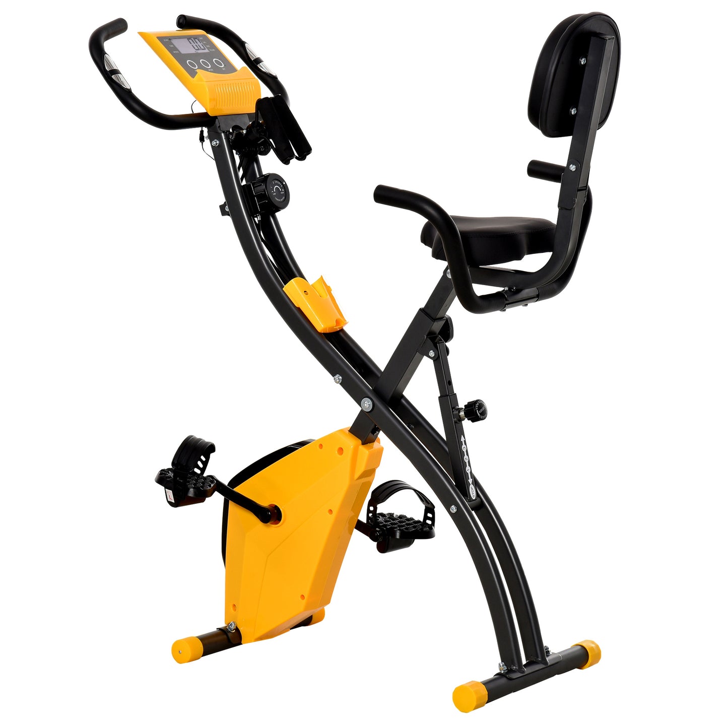 Soozier 3 in 1 Folding Exercise Bike, Foldable Stationary Bike with 8-Level Magnetic Resistance, Adjustable Seat, Black
