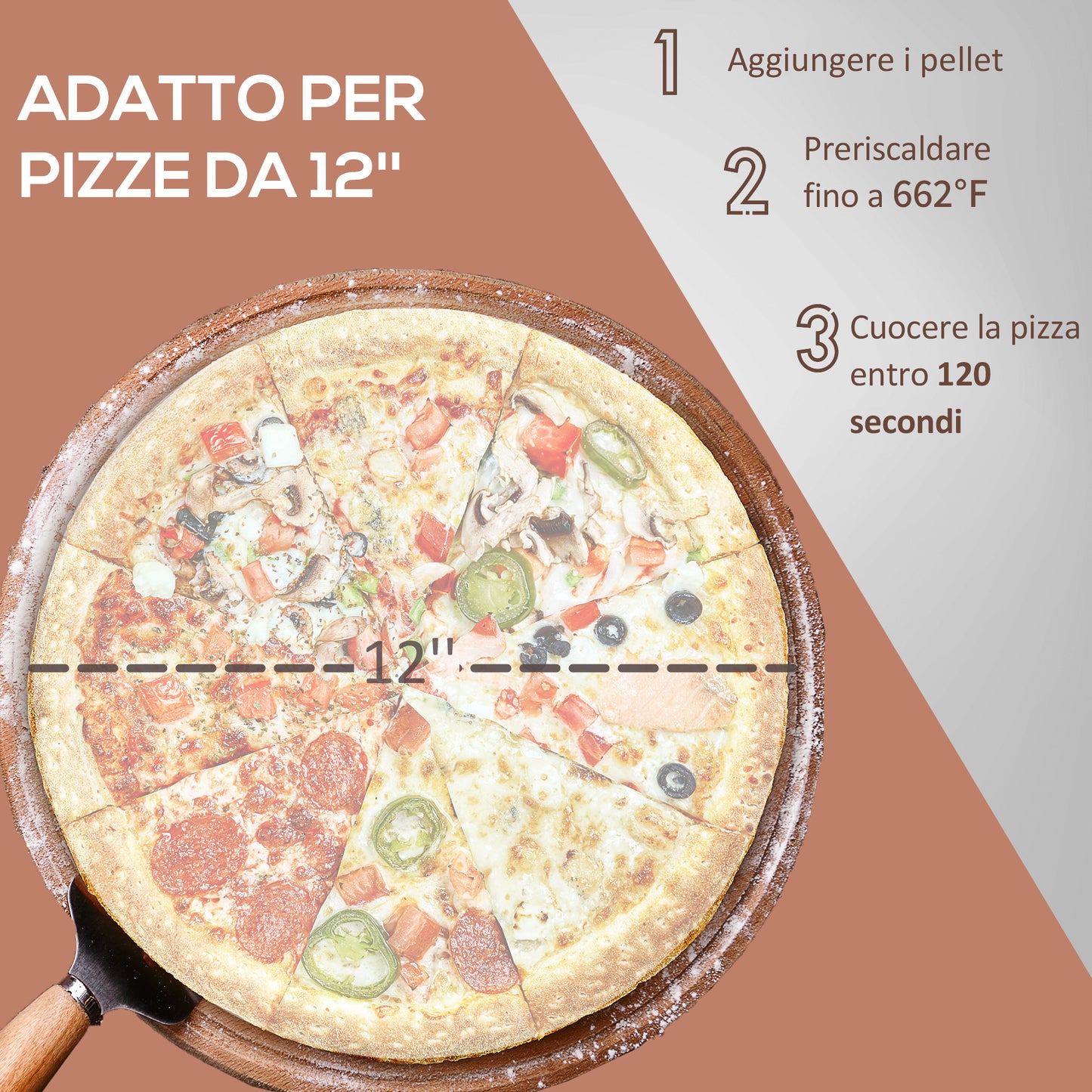 Outsunny Wood Fired Pizza Oven Stainless Steel Pizza Maker with Foldable Legs and Waterproof Cover, Black