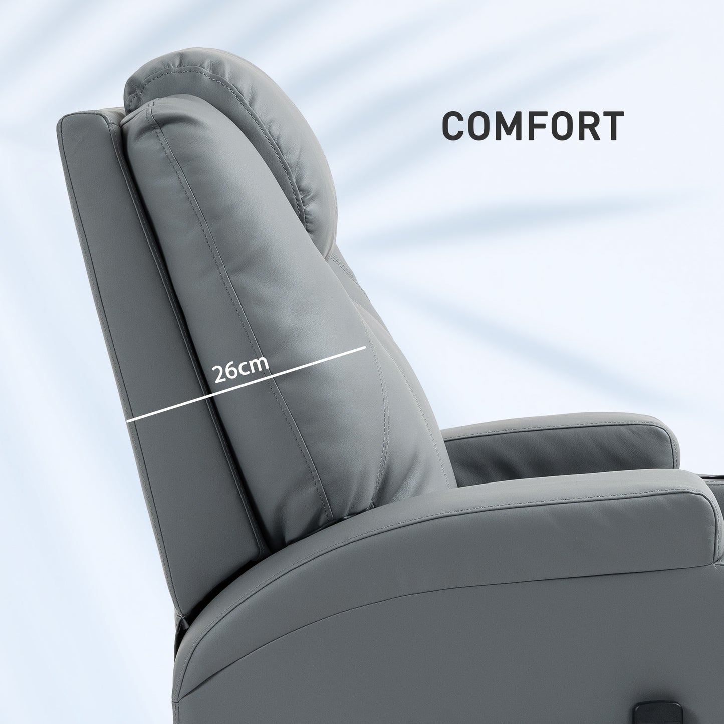 HOMCOM Massage Recliner Chair, Swivel Nursery Rocker Chair, Manual Reclining Sofa with 8 Vibration Points, PU Leather, Cup Holders, Side Pockets, for Living Room, Black