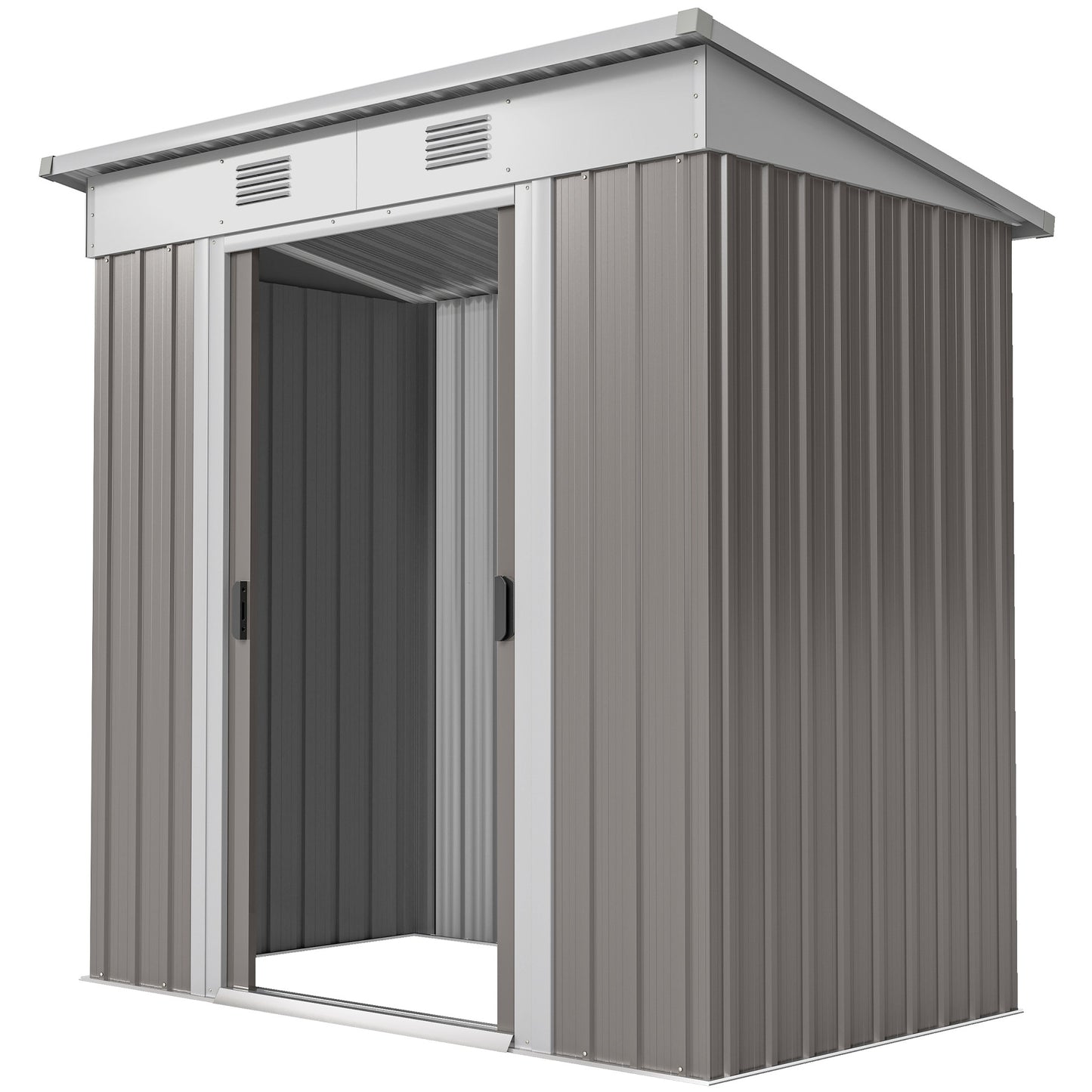Outsunny 7' x 4' Outdoor Storage Shed, Metal Garden Tool Storage House Organizer with Lockable Sliding Doors and Vents for Backyard Patio Lawn, Charcoal Grey