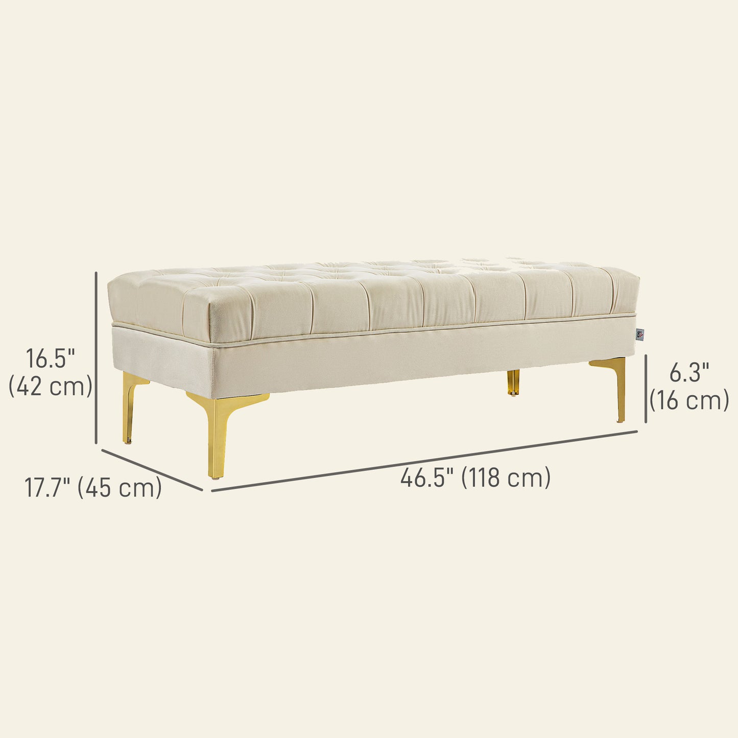 HOMCOM End of Bed Bench, Upholstered Bench, Entryway Shoe Bench with Button Tufted for Living Room, Bedroom, Grey