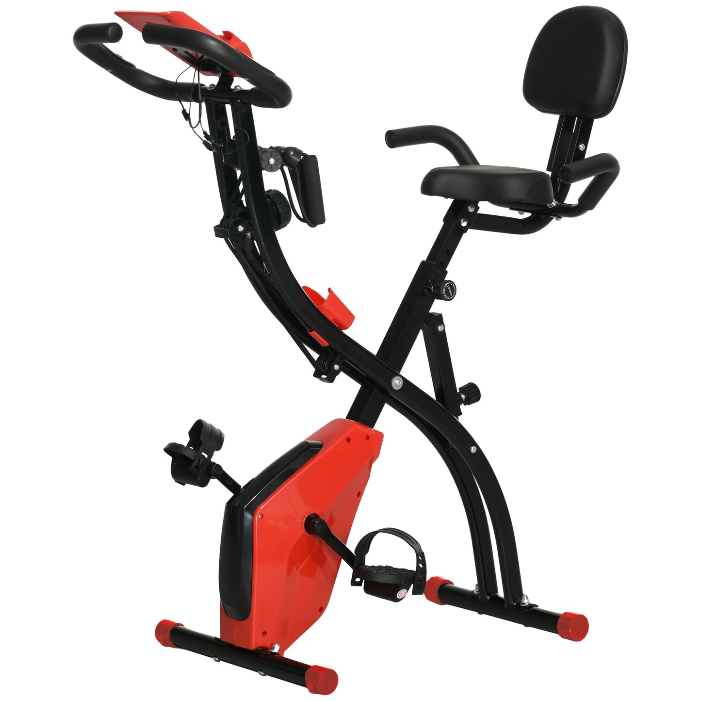 Soozier 3 in 1 Folding Exercise Bike, Foldable Stationary Bike with 8-Level Magnetic Resistance, Adjustable Seat, Black