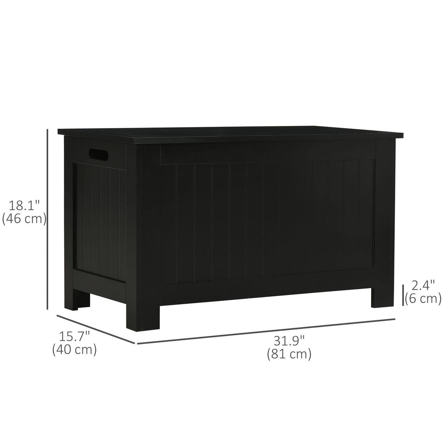HOMCOM Large Storage Box Storage Trunk Cabinet Container with Lid and 2 Safety Hinges, White