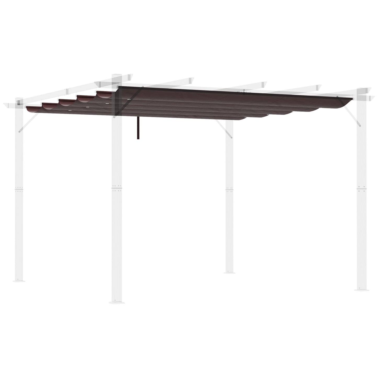 Outsunny Retractable Replacement Pergola Canopy for 10' x 10' Pergola, Pergola Cover Replacement, Cream White