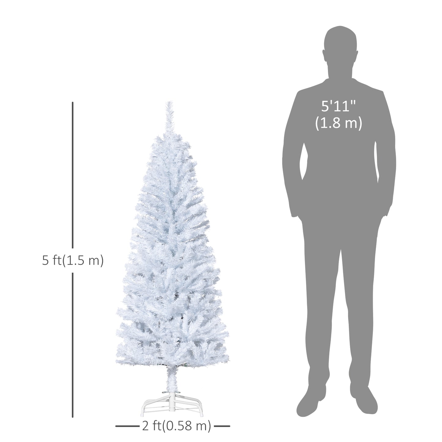 HOMCOM 4FT Artificial Christmas Tree Holiday Xmas Holiday Pencil Tree Decoration with Automatic Open for Home Party, Pink