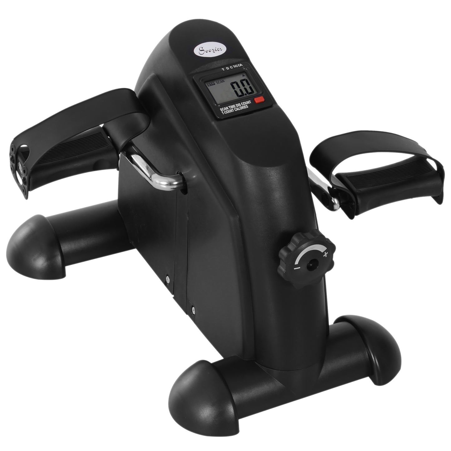 Soozier Portable Mini Pedal Exercise Bike Indoor Cycle Fitness Arm Leg w/ LCD Display, Silver