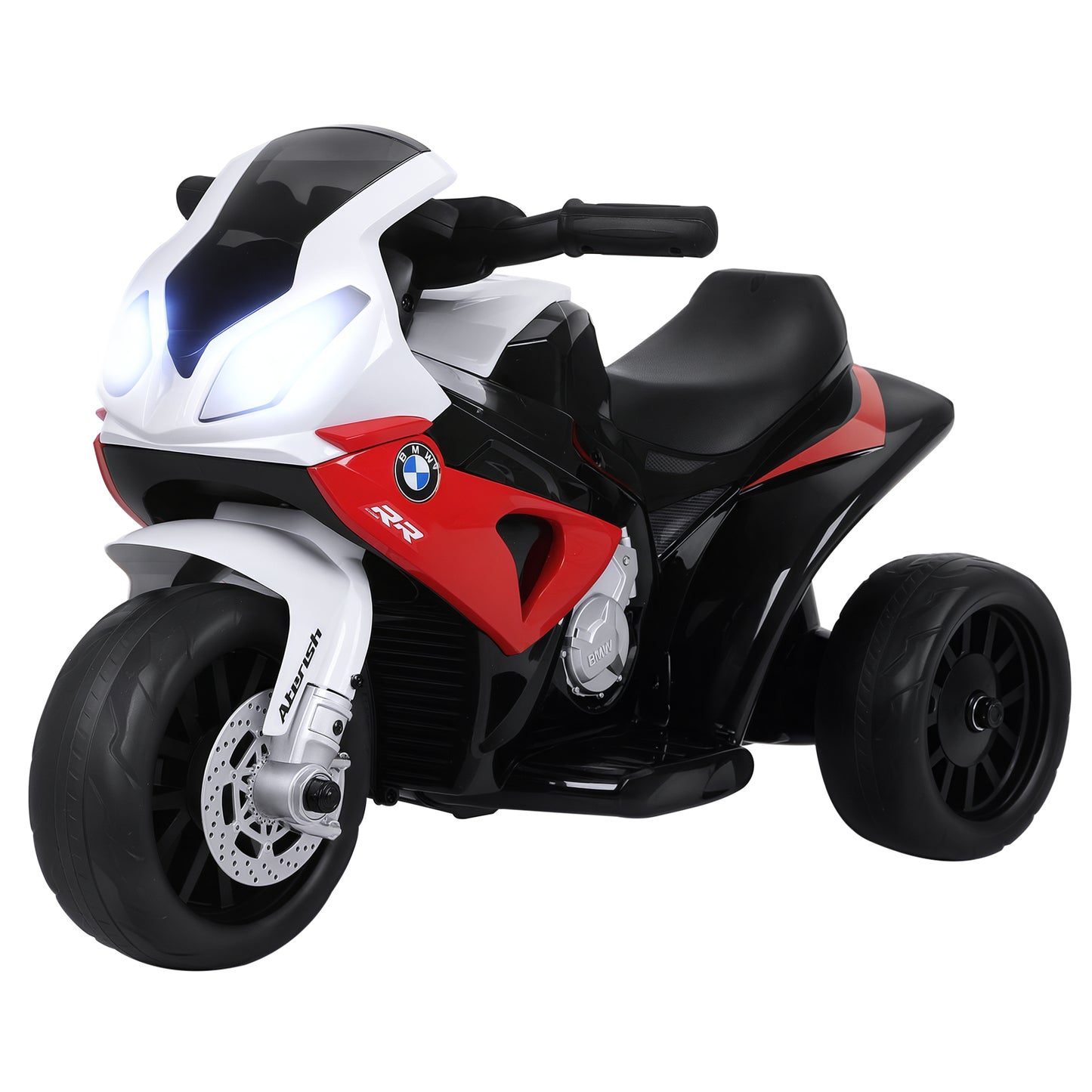 Aosom Kids Motorcycle, 6V Battery Powered Toddler Motorcycle with Headlight, Music, 3 Wheels Electric Motorcycle for Kids, Licensed BMW, Gift for Boys & Girls -Black