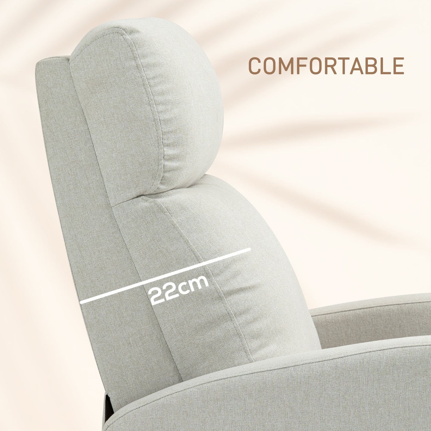 HOMCOM Fabric Recliner Chair Manual Home Theater Seating Single Reclining Sofa Chair with Padded Seat for Living Room, Dark Grey