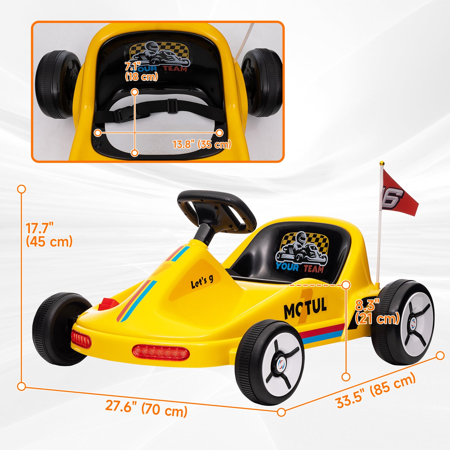 Qaba 6V Electric Go Kart for Aged 3-5 Kids with Music, Light, Horn, Blue