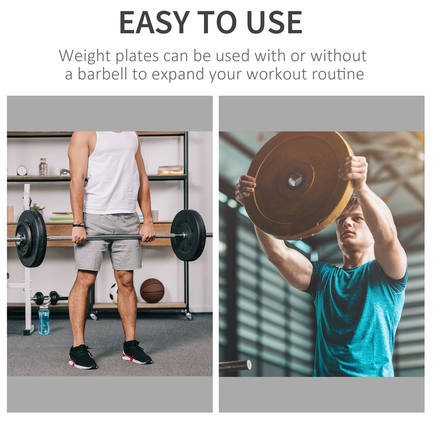 Soozier 6 PCS Weight Plates Grip Plate Sets for Strength and Weightlifting Training, Barbell Weight Set for Home, 77 Lbs Total