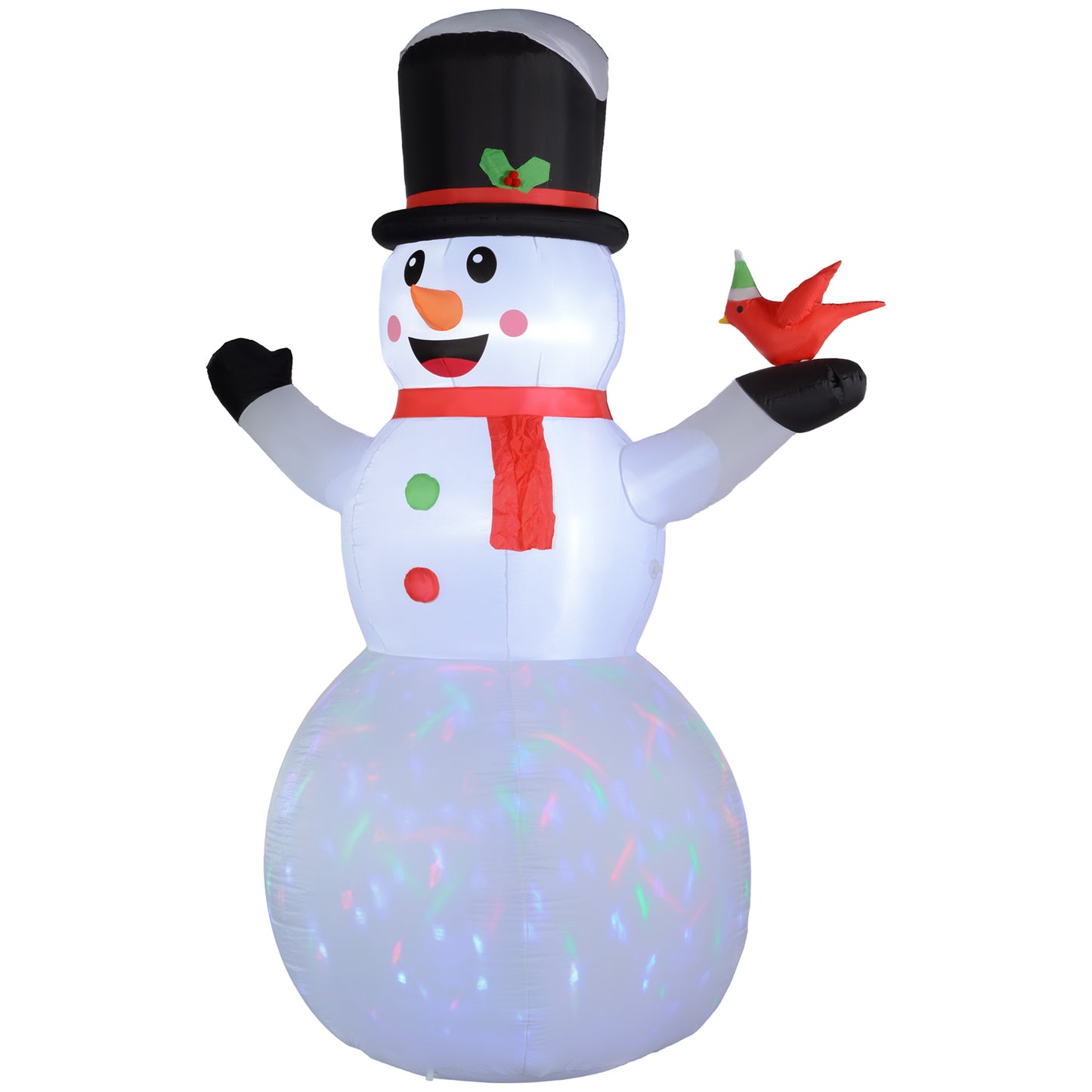 Outsunny 10FT Christmas Inflatable Archway, Outdoor Xmas Blow Up Santa Claus and Snowman Arch with Built-in LED Lights for Yard