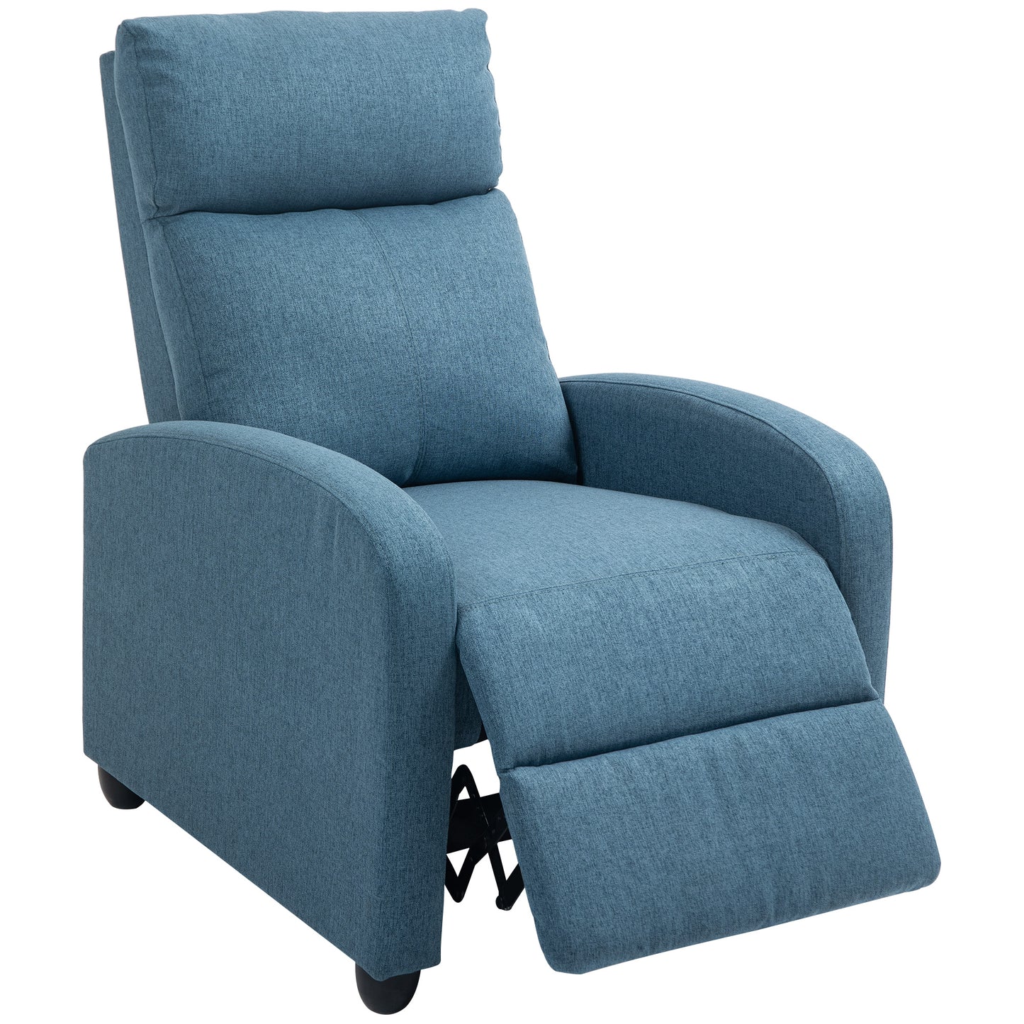 HOMCOM Fabric Recliner Chair Manual Home Theater Seating Single Reclining Sofa Chair with Padded Seat for Living Room, Dark Grey